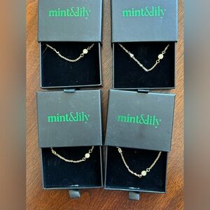 4 new in box Mint &Lilly initial necklaces